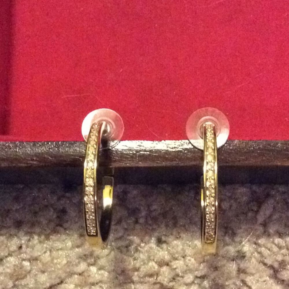 Touchstone Crystal gold hoops